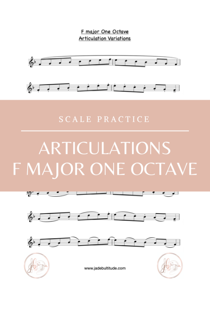 Articulations F Major one octave. Flute Practice- scales. 