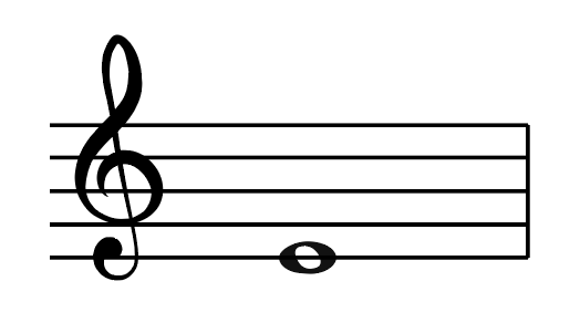 E above middle c, treble clef