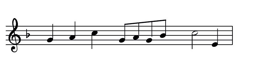 transpose down a perfect 5th, transposition, F major