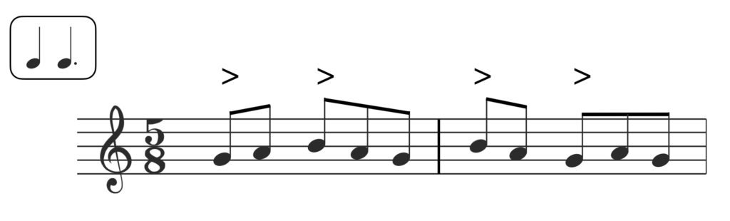 5/8 time signature, groupings, beaming, time signature, irregular time, irregular time signature