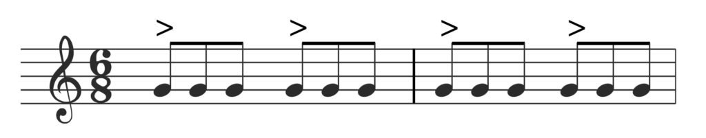 6/8 time, 6/8 time signature, compound time, compound time signature, short melody 