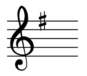 G Major Key Signature in Treble clef