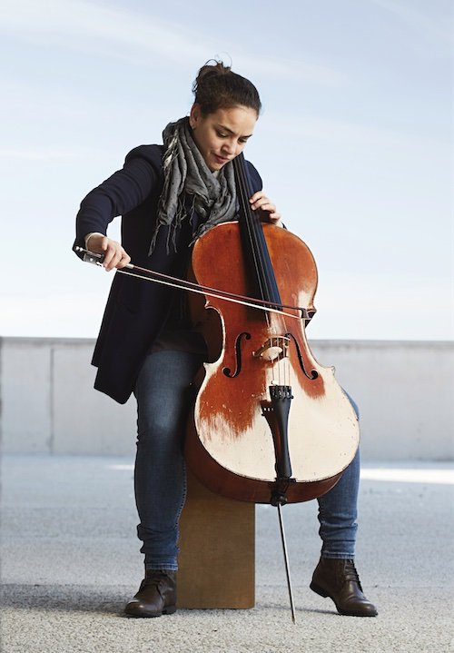 woman playing cello