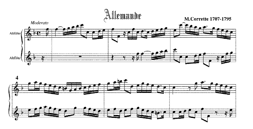 Allemande in C Minor BWV 834, score