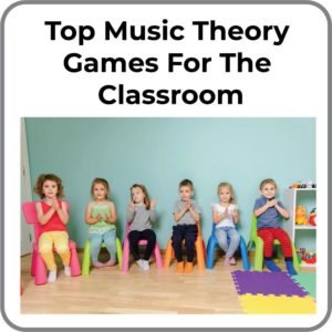 top music theory blog title, children clapping in classroom