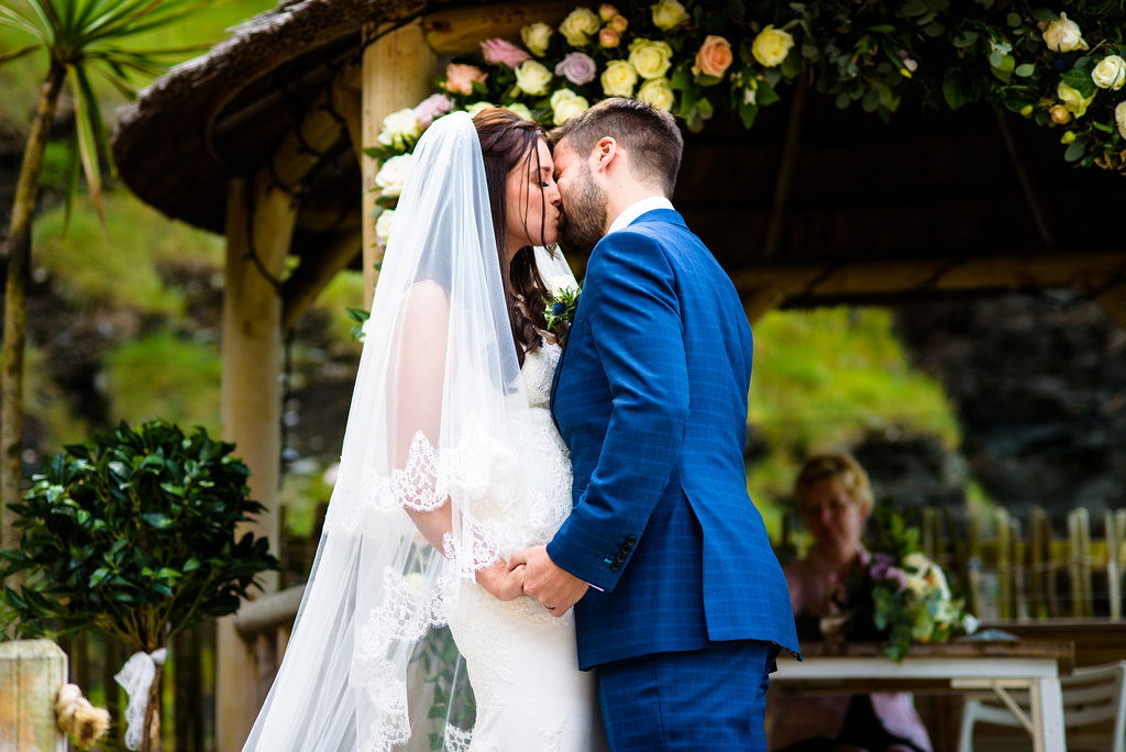 Jade Bultitude and Salman Whittaker, wedding day photo in Ilfracombe, Devon.