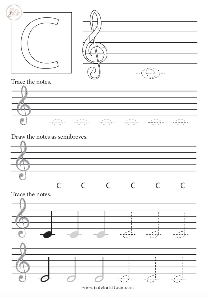 treble clef notes on staff