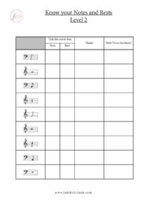 Know Your Notes And Rests Worksheets - Jade Bultitude