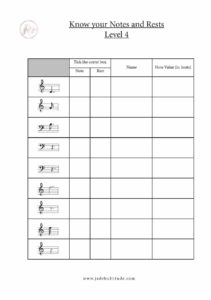 Know your Notes and Rests Worksheets - Jade Bultitude