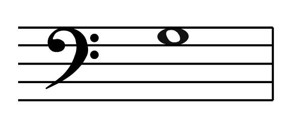 Bass clef, G below middle C