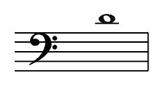 Bass Clef, D above middle C