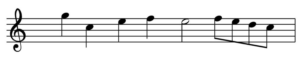 C major, melody, short melody, treble clef