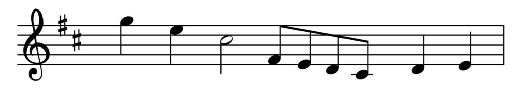 melody, D major