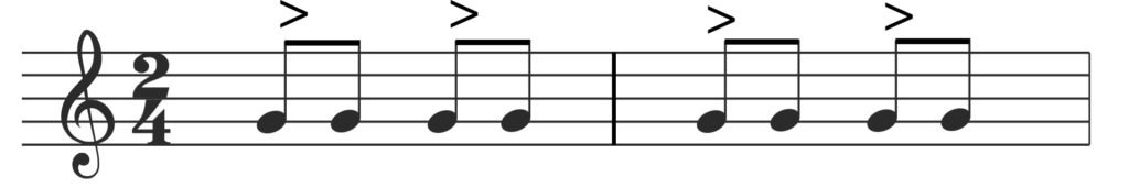 2/4 time, 2/4 time signature, simple time, short melody