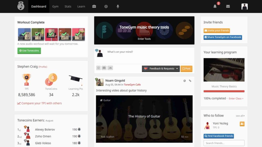 ToneGym Community Dashboard
