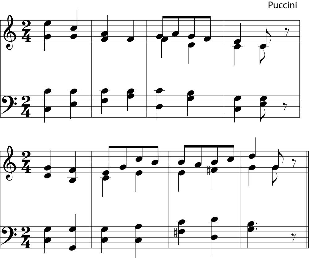 Puccini Music, Clap Test 1, Aural Test