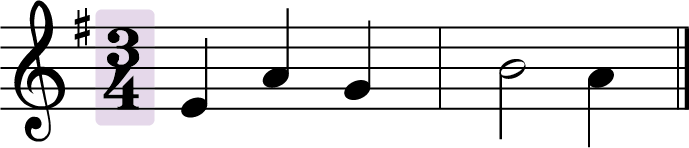 two bars in 3/4 time signature