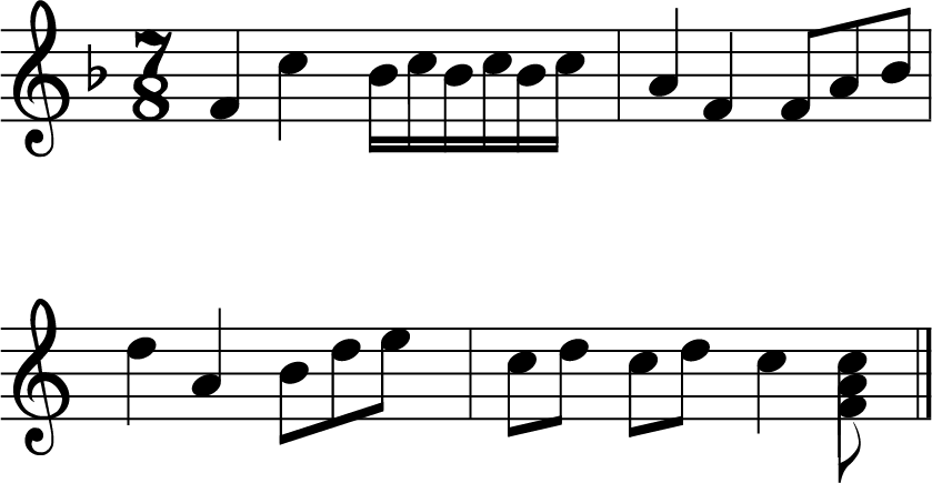 time signature 7/8 four measures