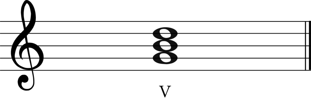 C Major Chord V Treble clef