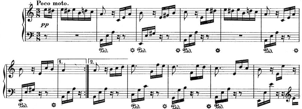 Fur elise sheet music extract