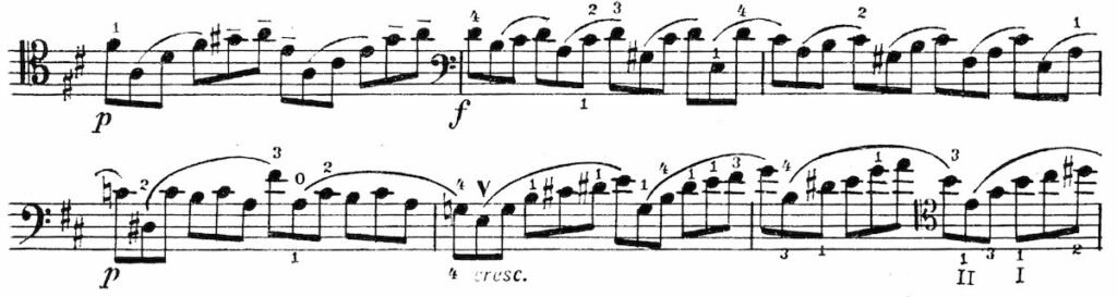 j.s. bach cello piece extract using tenor clef