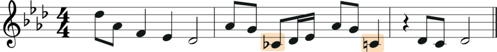 a flat major melody with c flat and c natural