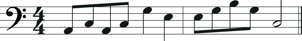 bass clef space notes melody