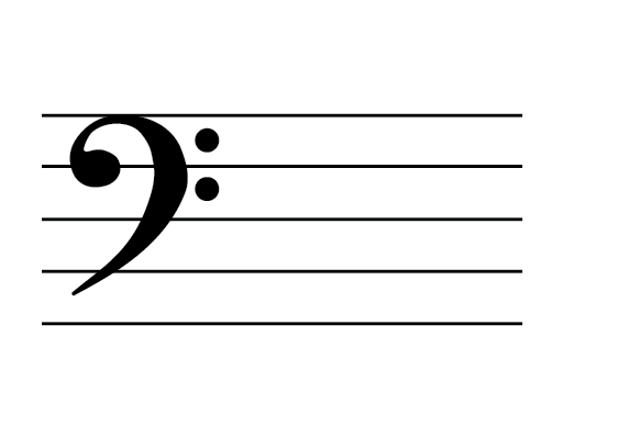bass clef with staff