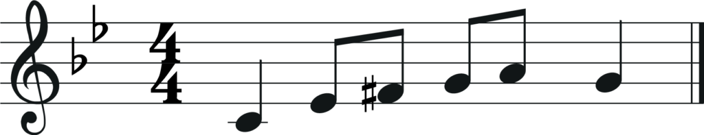 B flat major melody