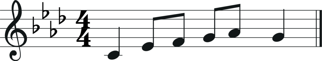 a flat major melody before transposingup a major 6th