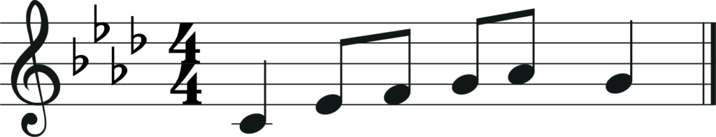 a flat major melody for transposition up a perfect 5th