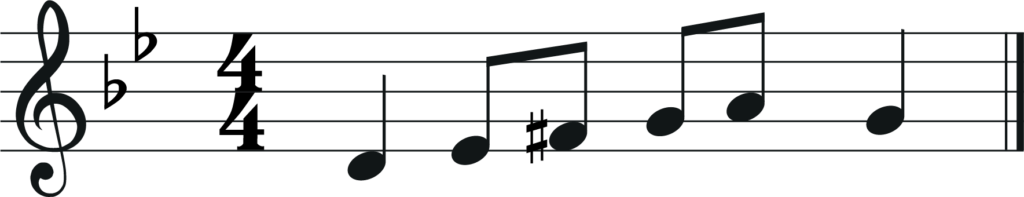 b flat melody for transpose down a minor 3rd