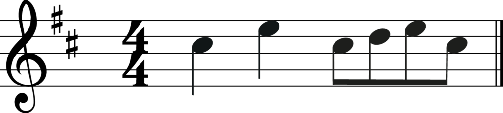 d major melody with g to c transposition