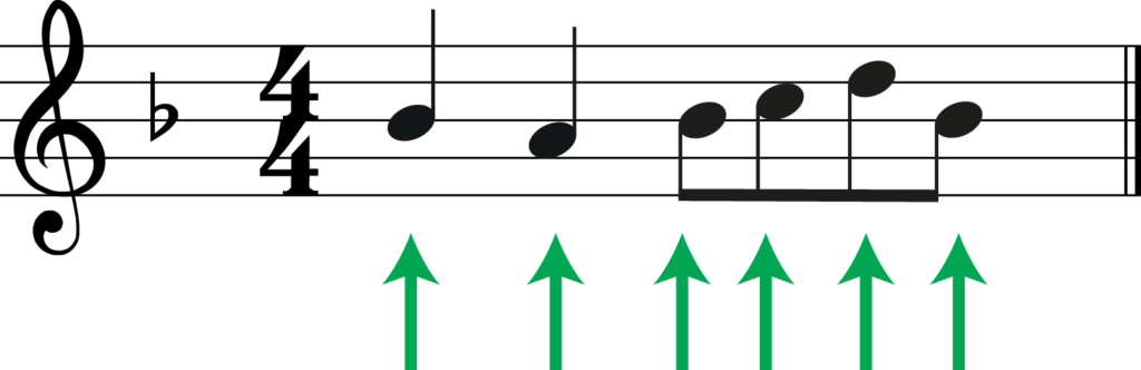 f major melody with notes moved up