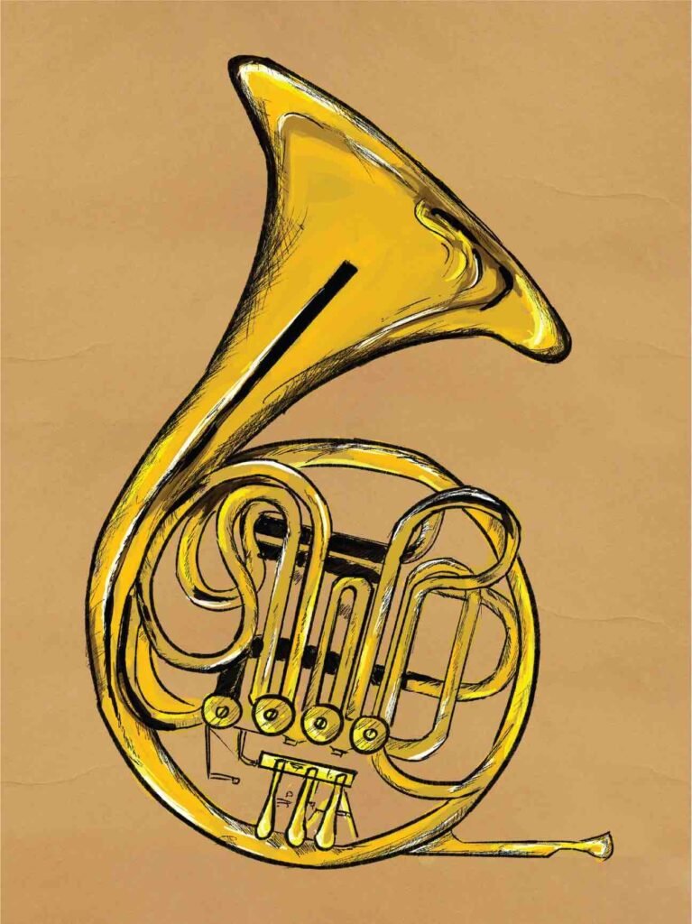french horn graphic