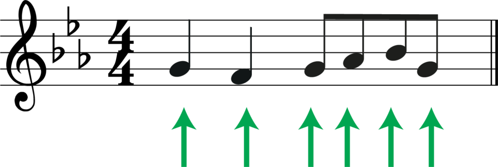 melody in E flat major moved up a 2nd