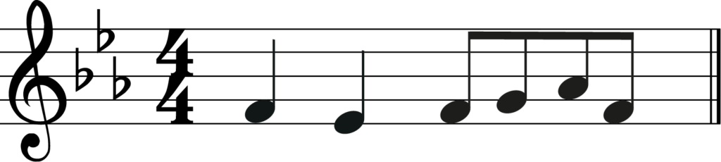 melody in Eb major before transposing