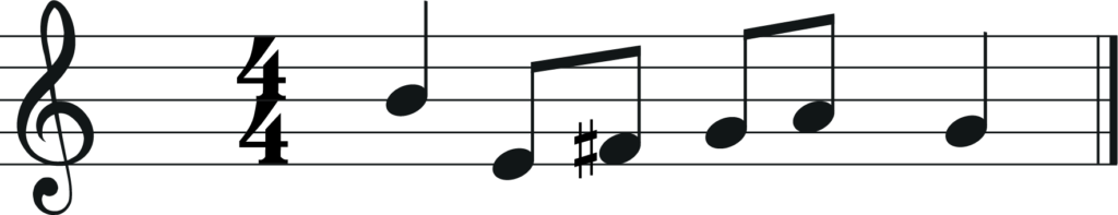 melody in c major with f sharp