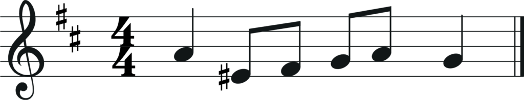 melody in d major for transpose down a major 3rd