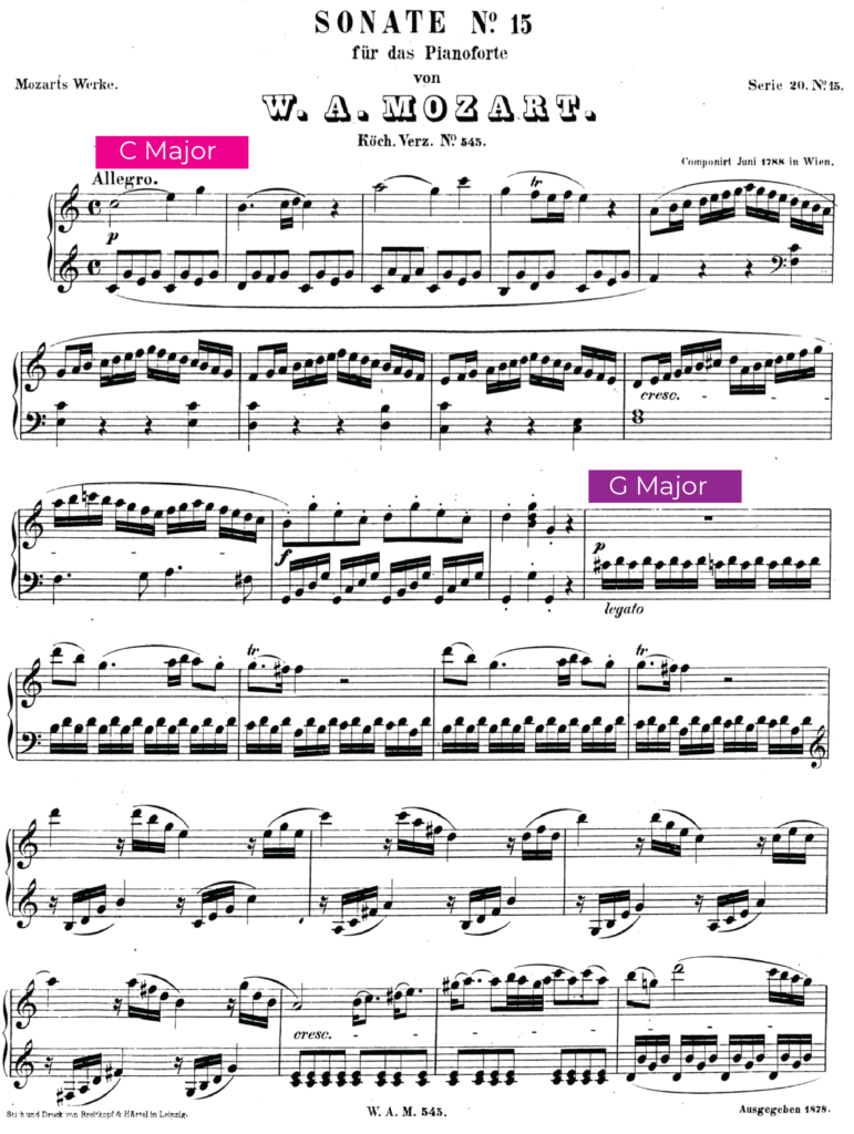 mozart sonata no. 15 c major to g major