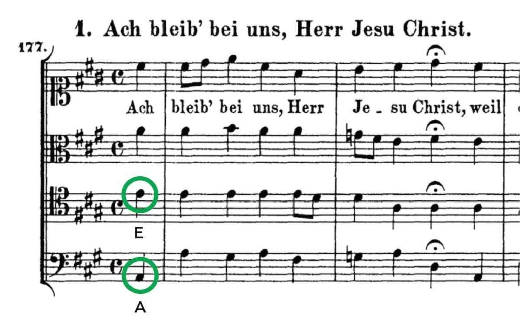 herr jesu christ music with compound perfect 5th shown