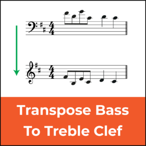 transpose bass clef to treble clef, featured image