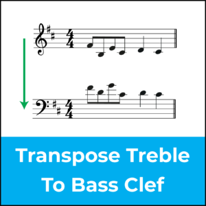 transpose treble to bass clef, featured image