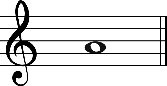 A music note in treble clef
