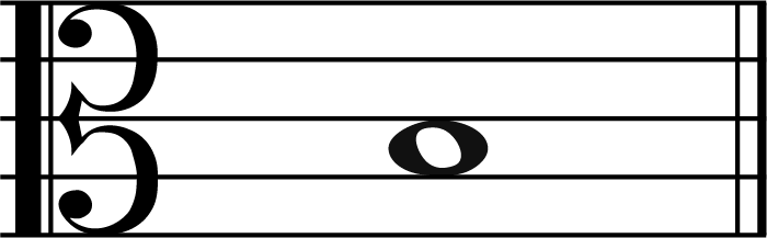 B music note in alto clef