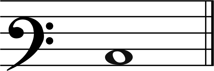 C music note in baritone clef