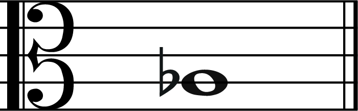 a flat music note alto clef