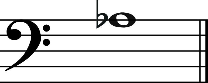 a flat music note bass clef