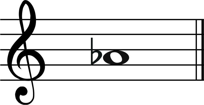 a flat music note in treble clef