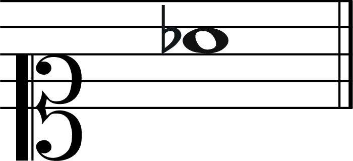 a flat music note soprano clef